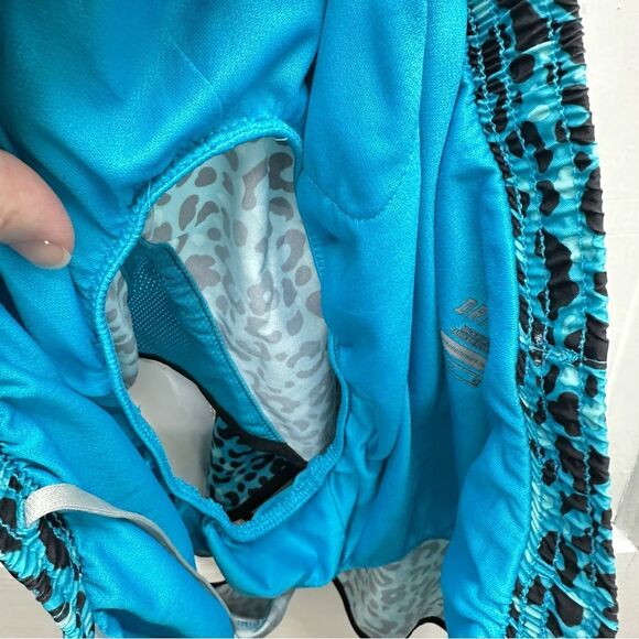 Nike Dri-fit Blue Black Athletic Running Shorts with Leopard Print women's small - Picture 5 of 5